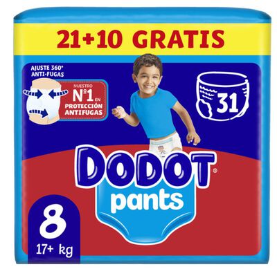 Pañal pants dodot 21+10 uds talla 8
