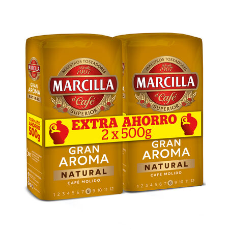 Café molido natural Marcilla 2x500g