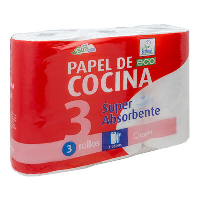Papel de cocina Lanta pack-3 super absorbente