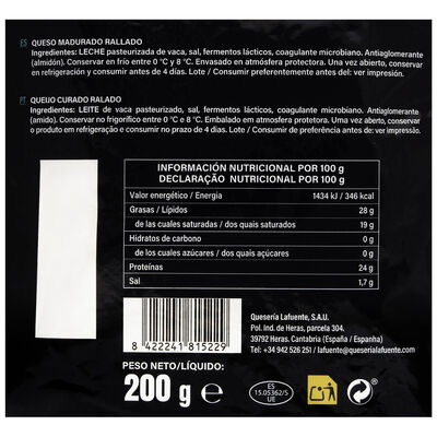 Rallado gouda La Taper&iacute;a 200 gr