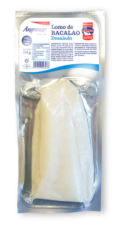 Bacalao en lomo desalado Angomar 300g