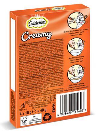 Catisfactions Premios para Gatos Creamy Pollo 4x10g
