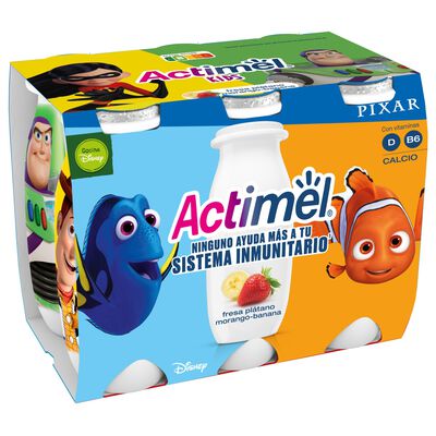 Actimel pack 6 sabor fresa plátano