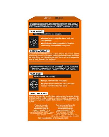 Crema facial L'Oréal men expert 50ml stop arrugas