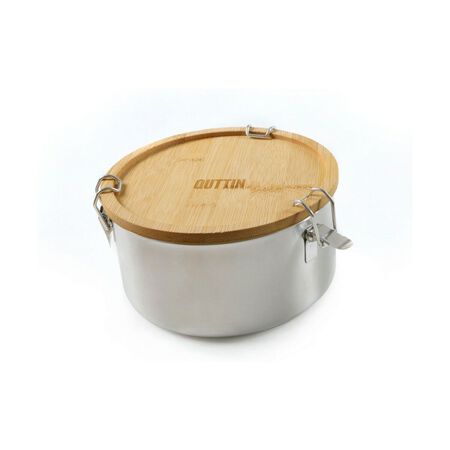 Fiambrera inox Quttin com tapa bambú redonda 1590ml