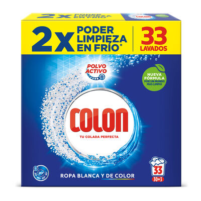 Detergente En Polvo Colon 30+3 Lavados  Para Ropa Blanca Y De Color