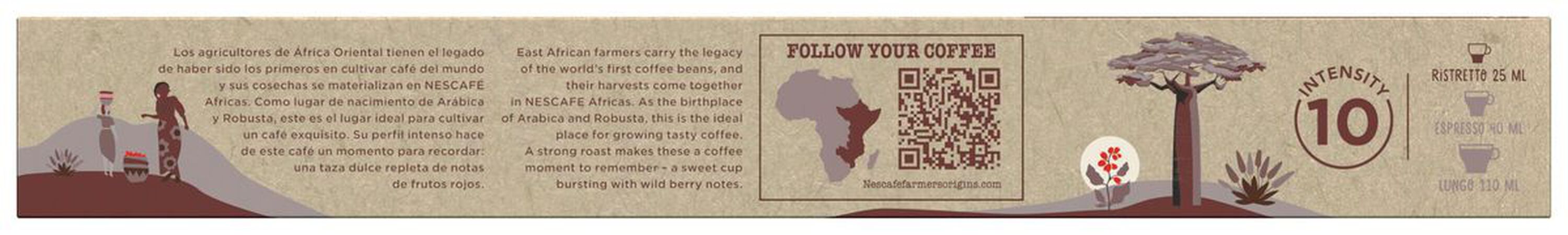 Café origen áfrica ristretto Nescafé 10 cápsulas