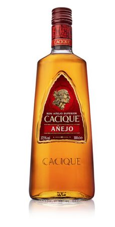 Ron a&ntilde;ejo con vaso Cacique 70cl