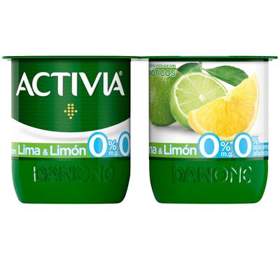 B&iacute;fidus probi&oacute;tico Activia desnatado 0% materia grasa pack 4 lima lim&oacute;n