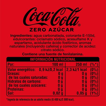Refresco cola Coca-Cola botella 2l pack 4 zero