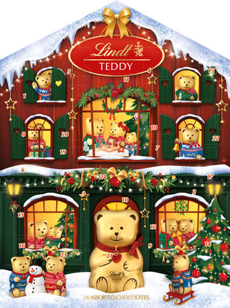Calendario de adviento Teddy House con chocolates Lindt 146g