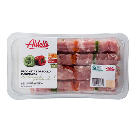 Brochetas de pollo marinado Aldelís 310g