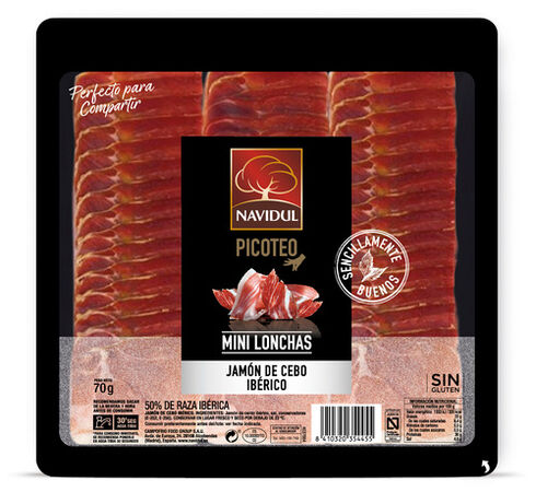 Jamón De Cebo Ibérico Navidul 70G Picoteo En Mini Lonchas