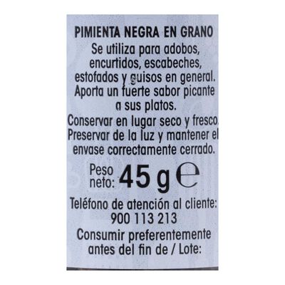 Pimienta negra Alipende 45g grano