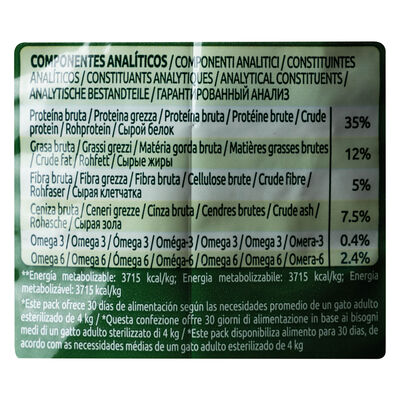 Pienso gato Ultima esterilizado bolas pelo 1,5kg