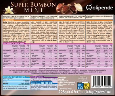 Helado super bomb&oacute;n mini Alipende 8uds