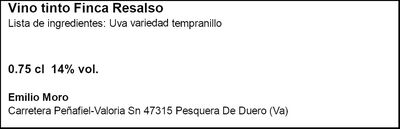 Vino tinto DO Ribera del Duero Resalso joven
