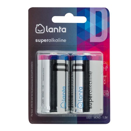 Pila superalcalina Lanta D lR20 2 uds