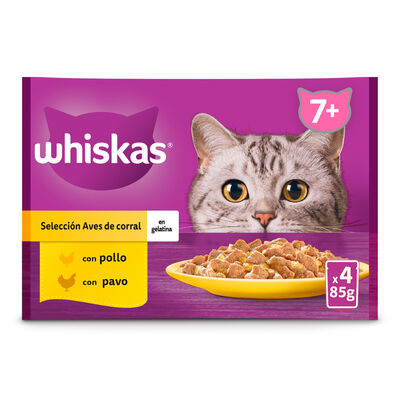 Comida para gatos con pollo y pavo Whiskas 4x85g