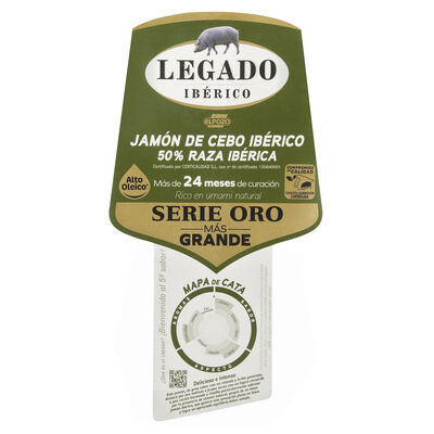 Jam&oacute;n de cebo 50% raza ib&eacute;rico Legado 8kg aprox