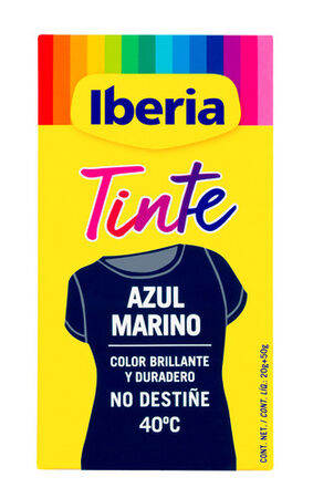 Tinte para ropa Iberia 40&ordm;c 2 sobres azul marino no desti&ntilde;e