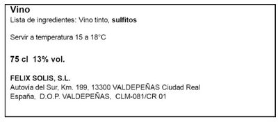 Vi&ntilde;a Albali Vino Tinto Tempranillo bot. 75 cl D.O.P. Valdepe&ntilde;as