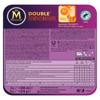 Helado Magnum double starchaser 3 uds