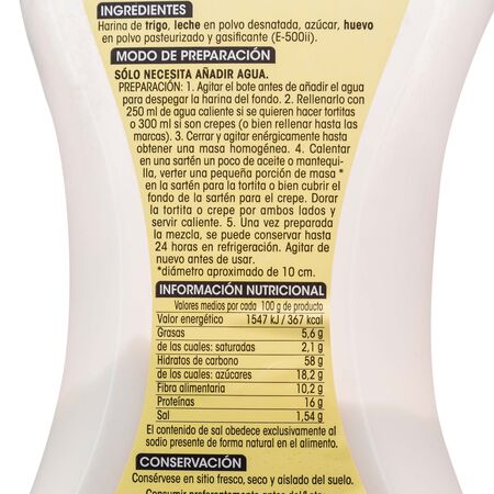 Preparado para crepes y tortitas Alipende 200g añadir y agitar