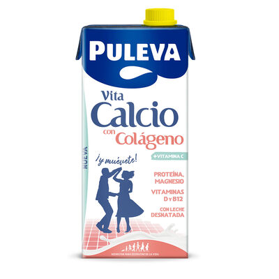 Bebida l&aacute;ctea desnatada con col&aacute;geno vita calcio Puleva 1l