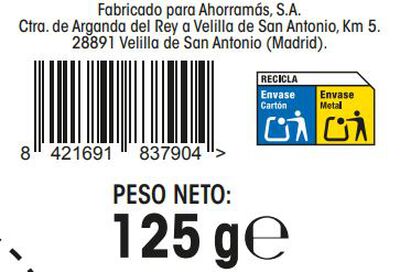 Chocolate puro sin gluten sin azúcar Alipende 125g