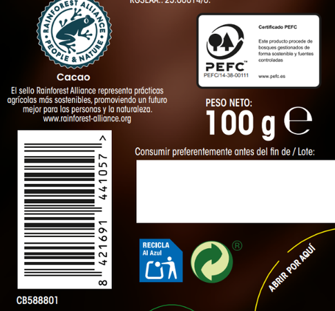 Chocolate negro Alipende 100g 72% de cacao con pepitas