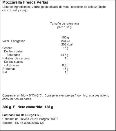 Queso mozzarella en perlas Toscanella Asturiana 125g
