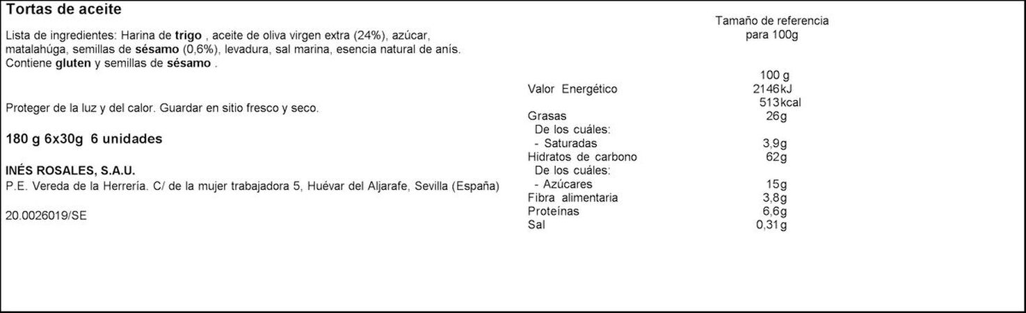Tortas de aceite Inés Rosales 180g