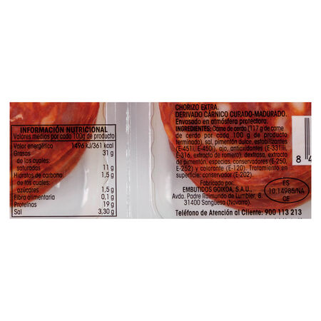 Chorizo de vela en lonchas Alipende pack 4 de 50g