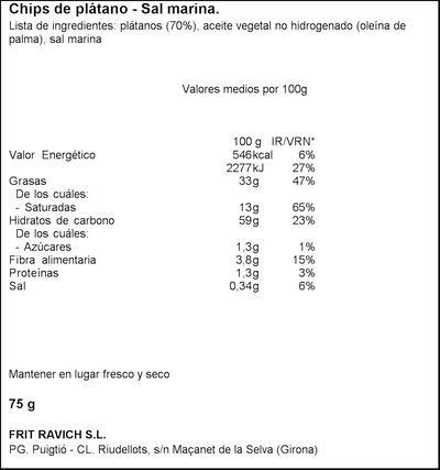 Snacks platanitos chips a la sal Samai 75g