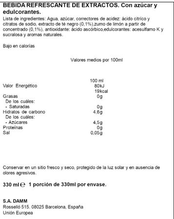Refresco Nestea 33 CL Lim&oacute;n