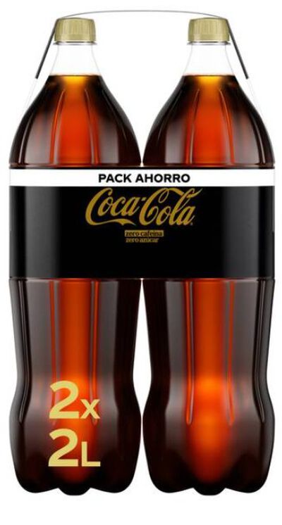 Refresco cola Coca-Cola 2l pack botella 2 zero az&uacute;car zero cafe&iacute;na