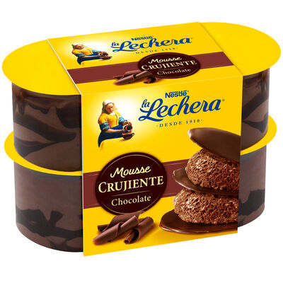 Mousse crujiente chocolate La Lechera pack 4