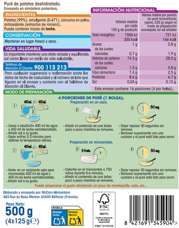 Puré de patata Alipende 500g