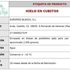 Hielo Eurofrío bolsa 2kg