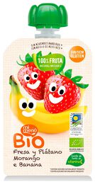 Pouch bio Be Plus fresa plátano sin gluten 100g
