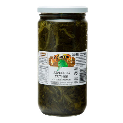 Espinaca Celorrio tarro de cristal 425g