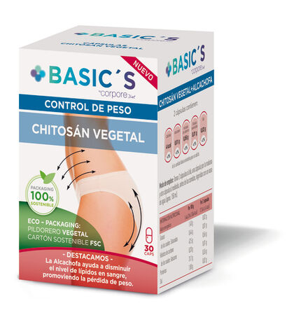 Chitosán vegetal Basic'S 30 cápsulas con alcachofa