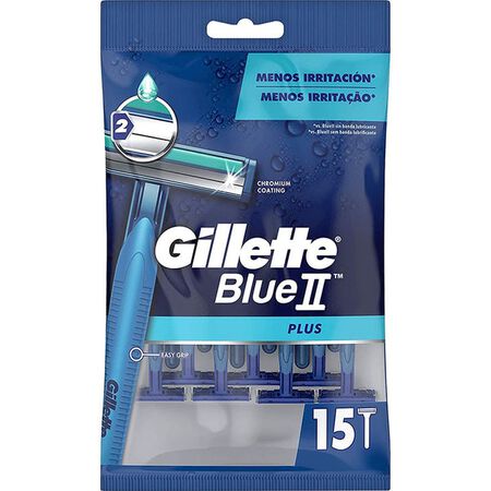 Máquina de afeitar desechable Gillette 15u Blue II Plus
