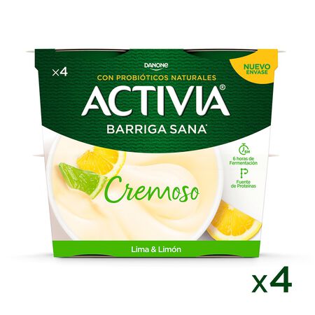 Bífidus Activia cremoso pack 4 lima limón