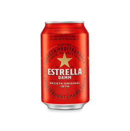 Cerveza rubia especial Estrella Damm lata 33cl