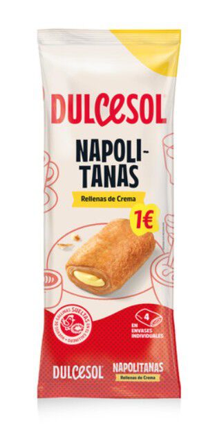 Napolitana Dulcesol 4ud rellenas de crema
