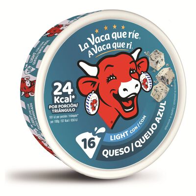 Quesito light con sabor suave y cremoso La Vaca Que Ríe 16 unidades azul