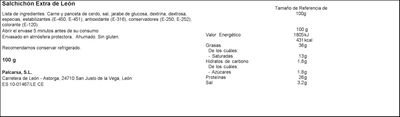 Salchichón de león Palcarsa 100g en lonchas calidad extra