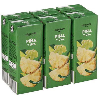 Zumo de piña y uva Alipende pack 6